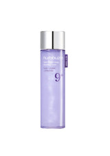 Purple bottle with silver cap on a white background