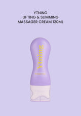 YTNING Lifting & Slimming Massager Cream 120ml — purple pack with yellow lettering and clear applicator cap