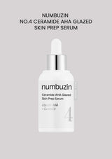 Numbuzin Ceramide AHA Glazed Skin Prep Serum bottle on a gray background