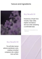 TFIT Corrector Sun Primer SPF50+ PA++++ Lavender Veil — complete ingredient and texture benefit panel