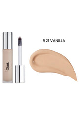 Olaplex foundation with applicator and color swatch labeled '#21 Vanilla' on a white background