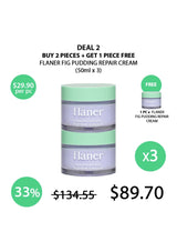 Flaner Fig Pudding Repair Cream packaging with promotional text on a white background