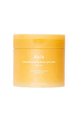 Aib Glutathione dark spot pad in a translucent yellow-orange jar with a matching lid, shown on a plain white background.