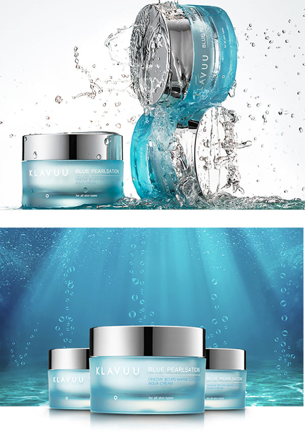 [KLAVUU] Blue Pearlsation One day 8 Cups Marine Collagen Aqua Cream 50ml - COCOMO