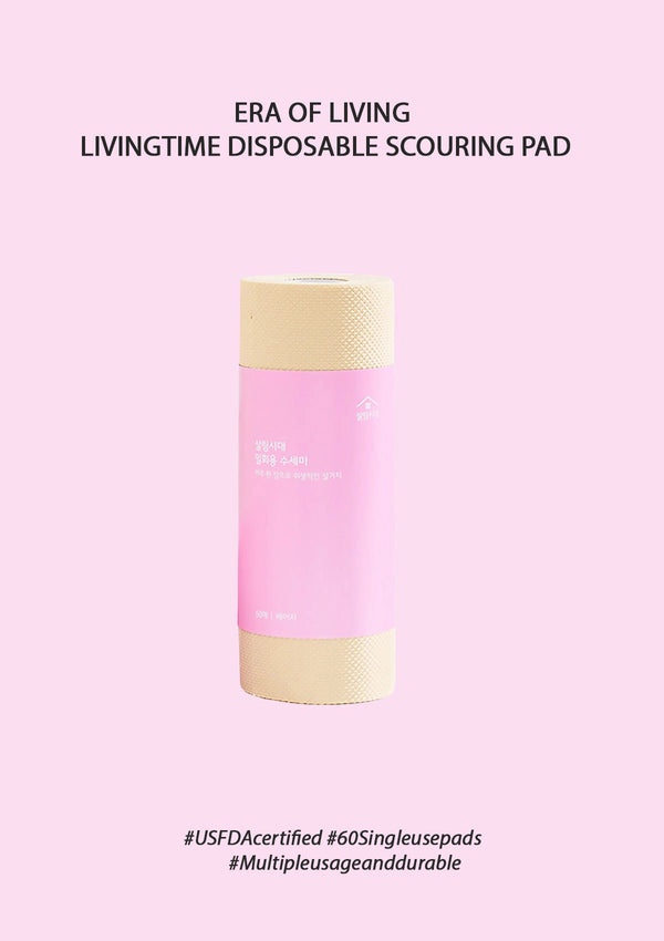 [ERA OF LIVING] Livingtime Disposable Scouring Pad (1 Roll = 60 sheets for 2 months use)