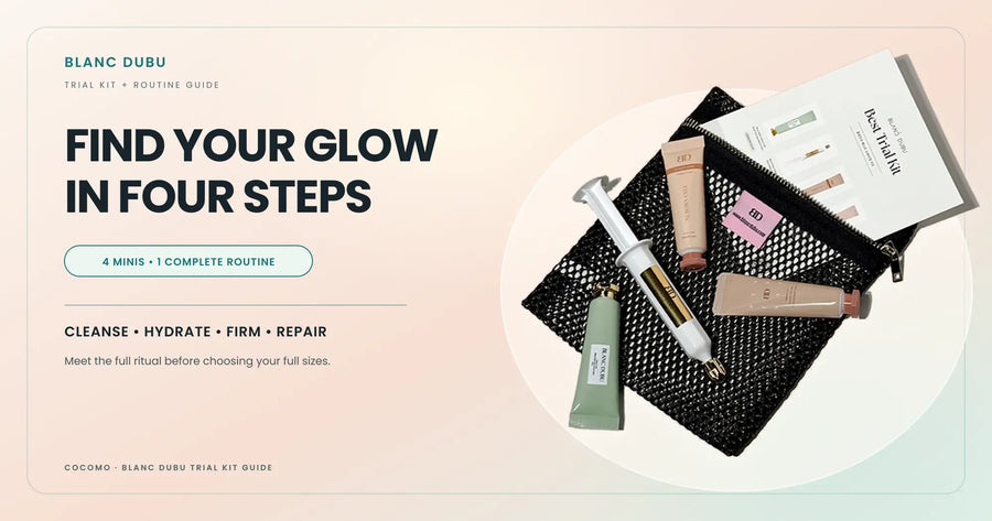 Blanc Dubu Best Trial Kit four-step skincare routine guide