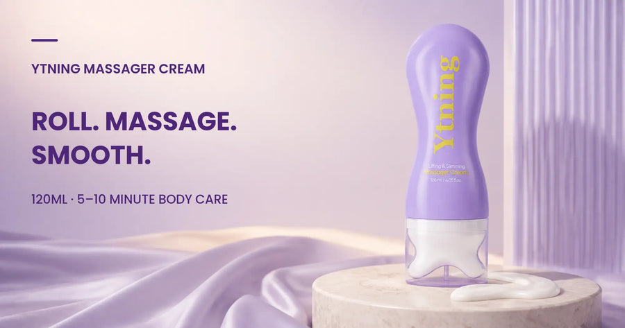 YTNING Massager Cream 120ml beside the Roll, Massage, Smooth headline