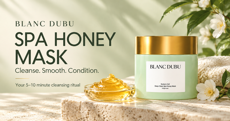 Blanc Dubu SPA HONEY MASK skincare guide in its own product range colours