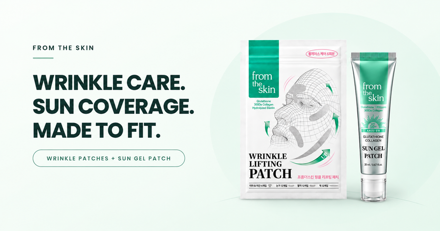 FROM THE SKIN at COCOMO: Wrinkle Lifting Patch 6 Sheets and Glutathione Collagen Sun Gel Patch 20ml