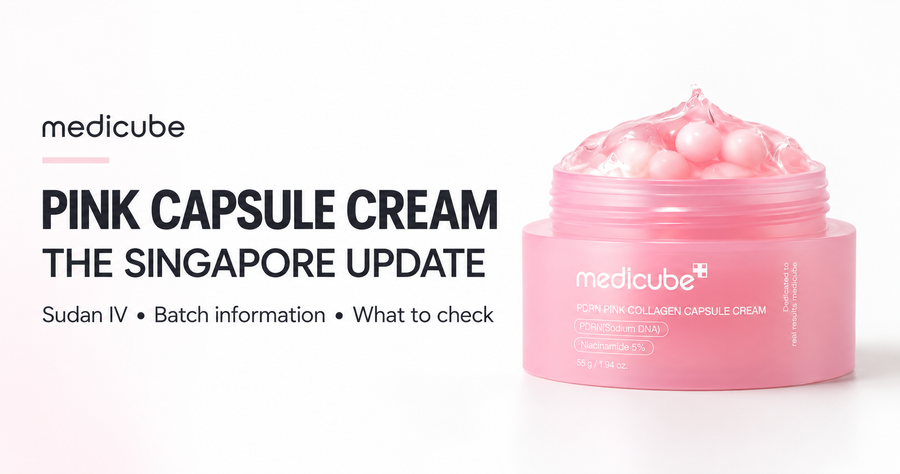 Medicube Pink Capsule Cream Singapore update covering Sudan IV, batch information and what to check