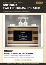 BLANC DUBU Groom 1000ml double-chamber bottle with 500ml shampoo and 500ml volume booster