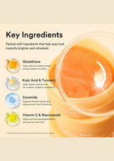 ABIB Eye Patch ingredients with glutathione kojic acid turmeric ceramide vitamin C and niacinamide