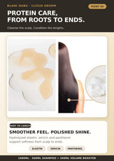 BLANC DUBU Groom protein care with hydrolyzed elastin sericin and panthenol from roots to ends