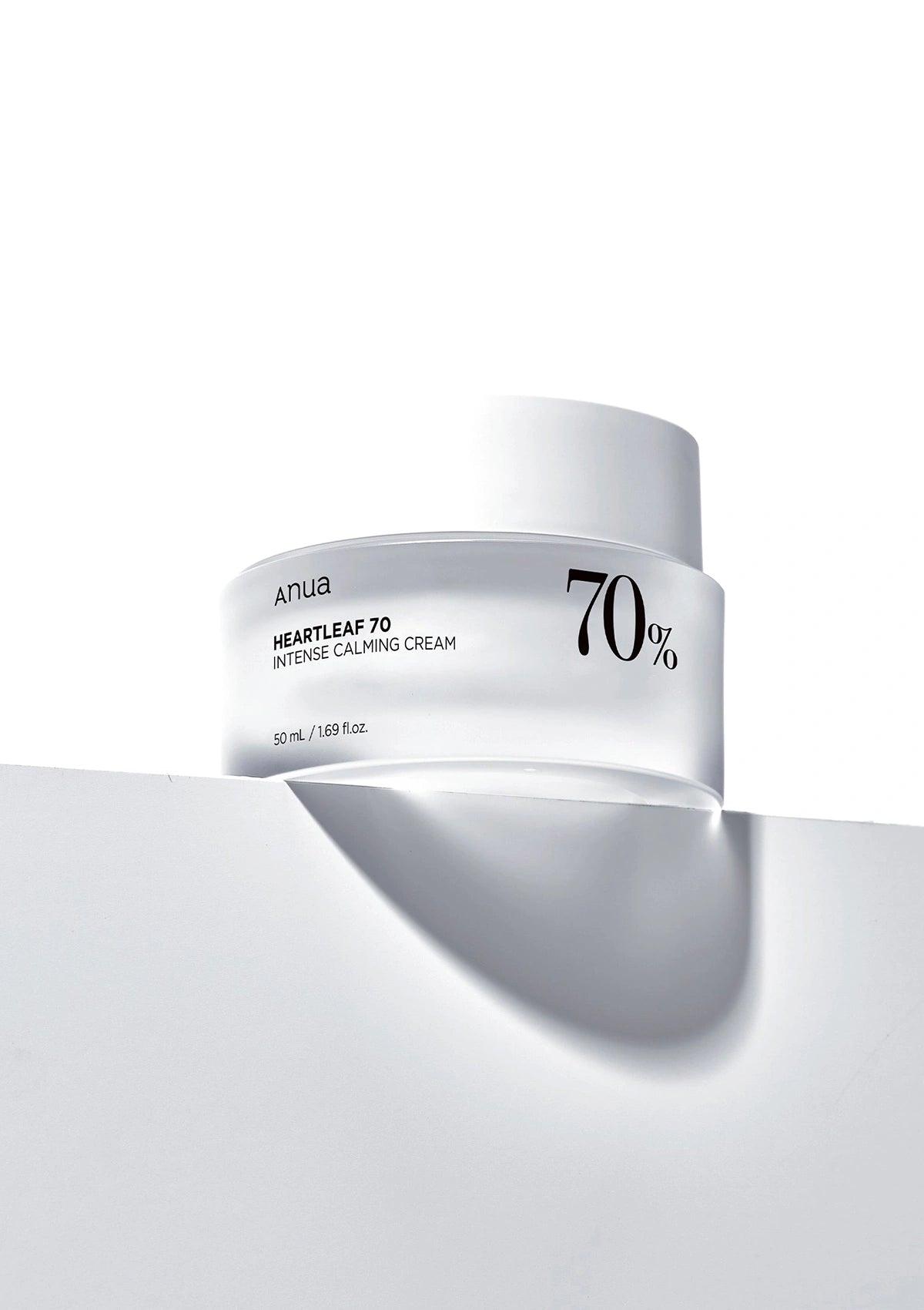 Anua Heartleaf 70% Intense Calming Cream jar on a white background