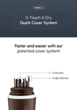 Three hairbrushes with black and brown handles on a white background