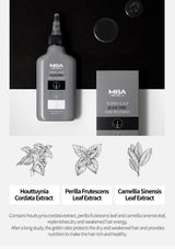 MBA Derma Scalp Black Tonic hair treatment bottle and packaging on a white background with botanical extracts.