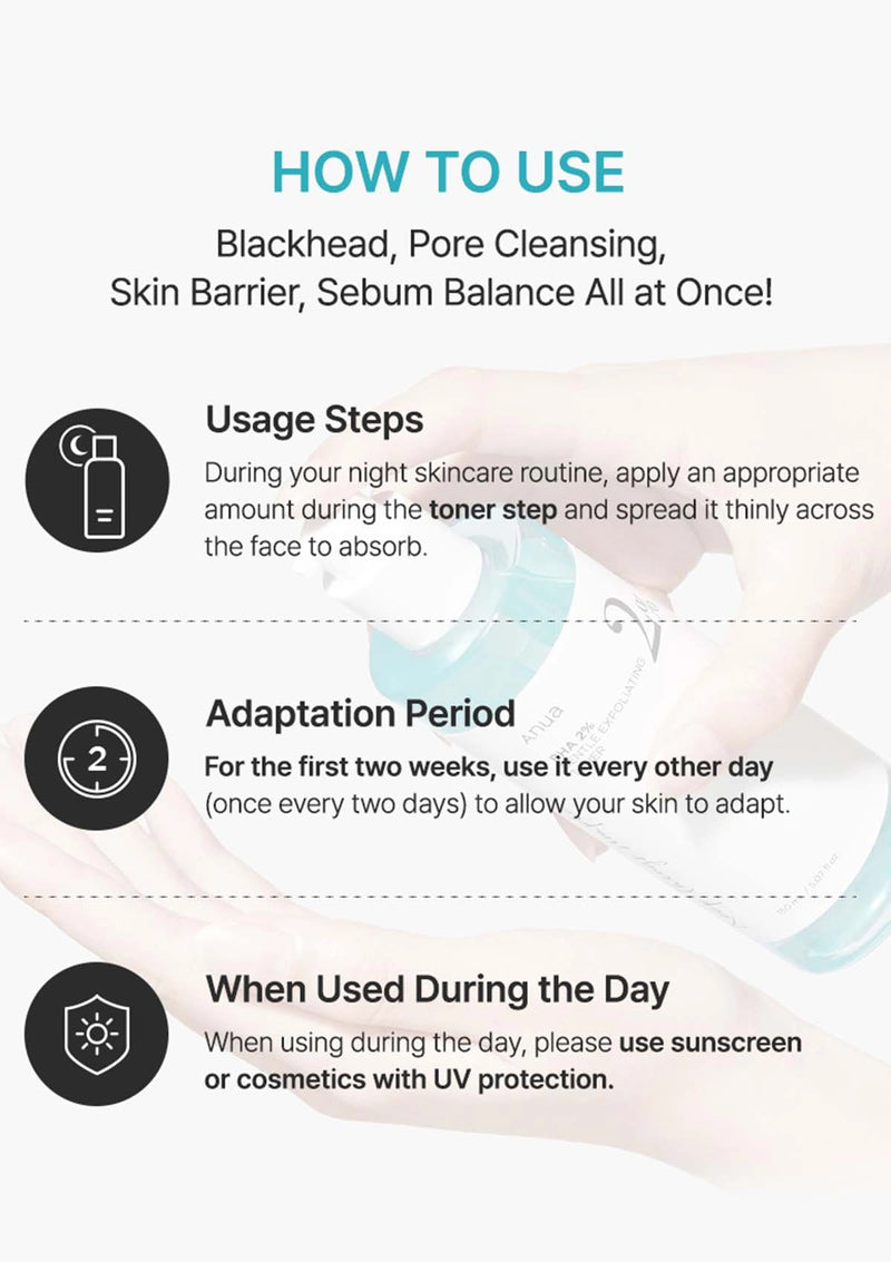 Instructions on how to use a skincare product for blackhead removal, pore cleansing, skin barrier, and sebum balance.