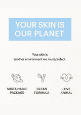 Sustainable and ethical branding message with icons and text on a white background