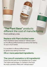Cosmetic products with text highlighting 'The Plant Base' approach to manufacturing.