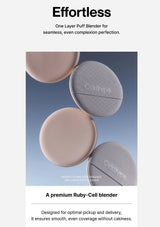 OOrthype makeup blender with 'Effortless' text and product details on a white background