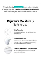 Promotional text about Rejuran's Moisture cream with safety features highlighted.