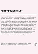 Full ingredients list on a white background