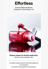 Red blender with text about its features on a white background