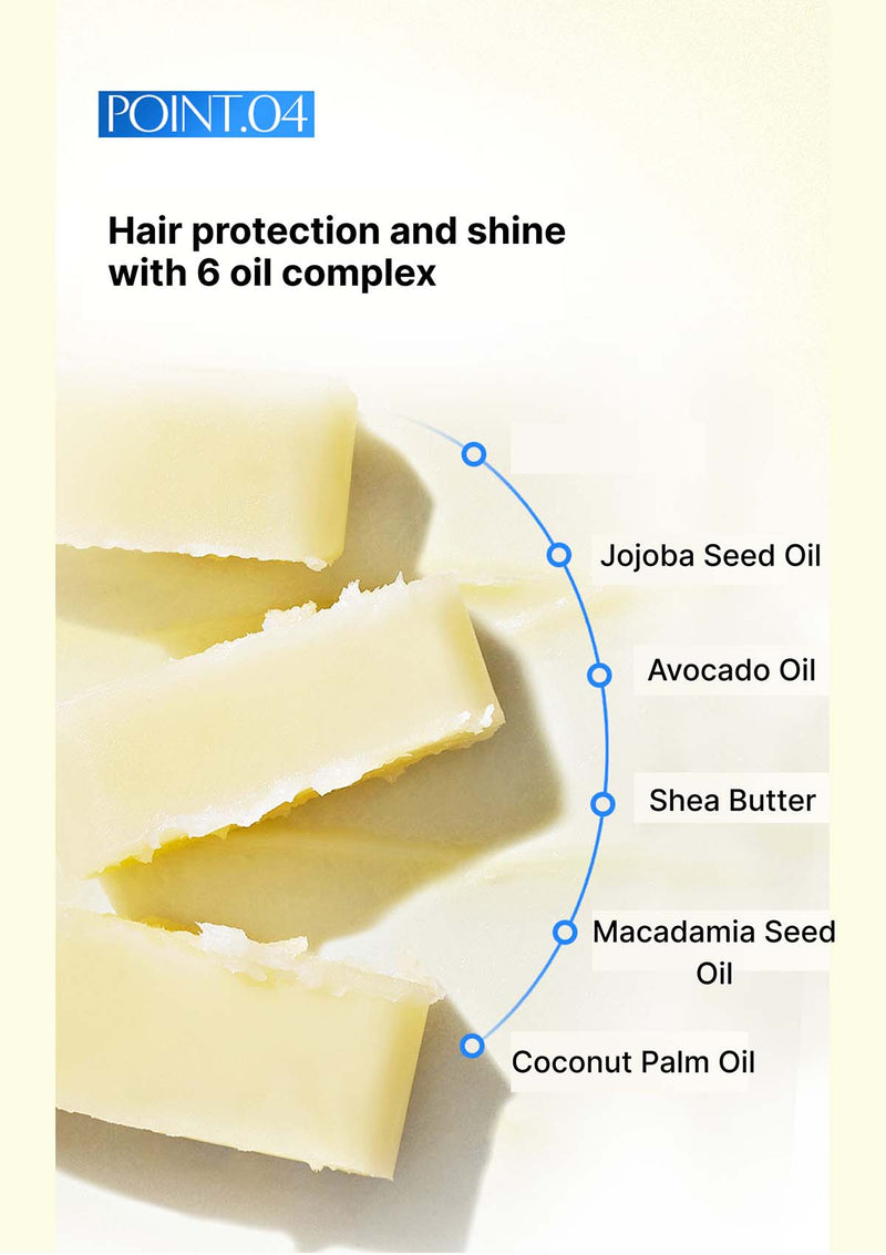 Shea butter with labeled oils on a white background