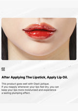Close-up of lips with red lipstick on a white background