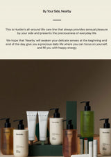 Collection of skincare and grooming products on a wooden surface with a neutral background.