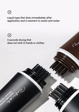 Three hairbrushes with black and brown handles on a white background