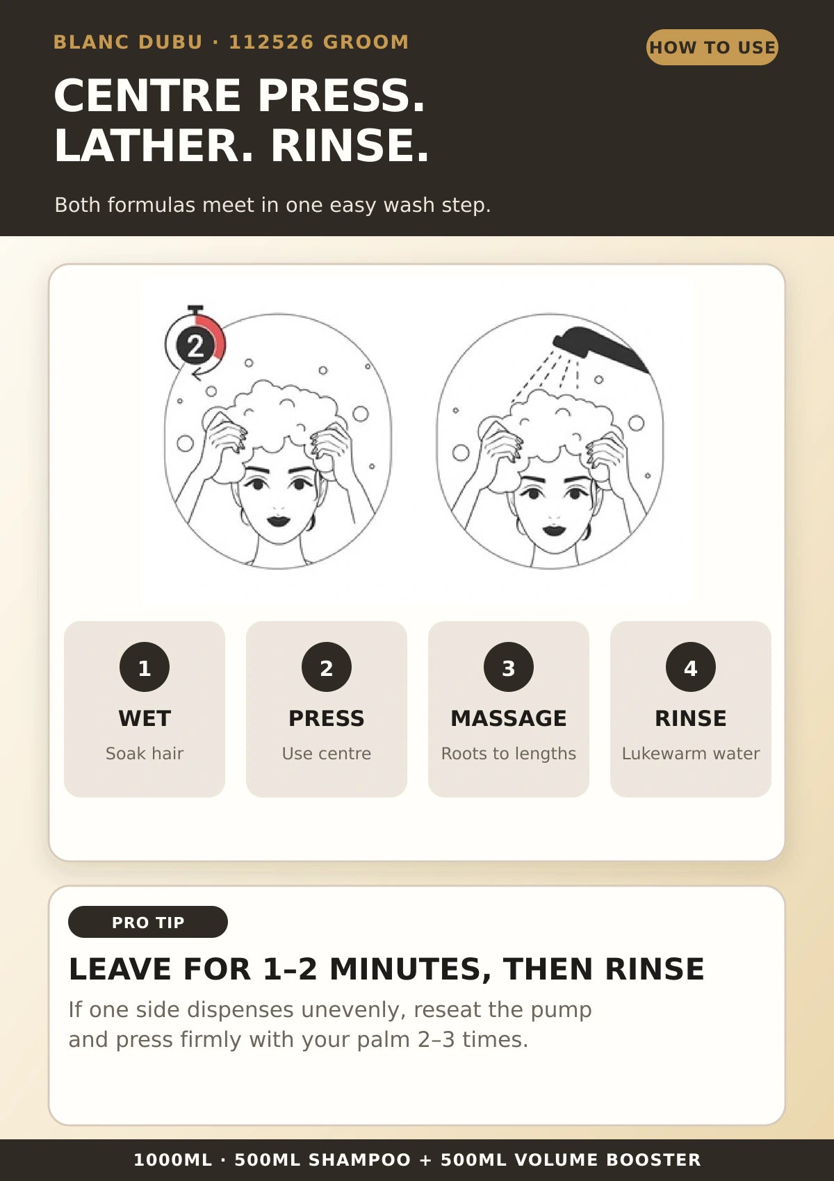 BLANC DUBU Groom Shampoo 1000ml 1+1 FREE | COCOMO
