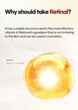 Advertisement for Retinal with a close-up of a vitamin A molecule on a white background.