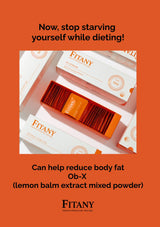 Fitany product packaging with text on an orange background