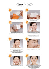 Step-by-step guide on how to use a patch with images of hands and faces.