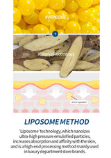 Product packaging with licorice root extract and liposome method text.