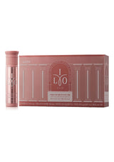 Pink skincare product and packaging on a white background