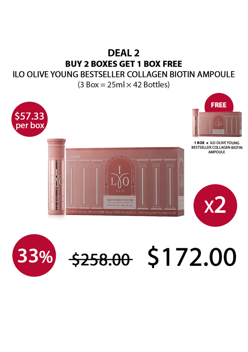 [ILO] Olive Young Bestseller Collagen Biotin Ampoule (1 Box = 25ml × 14 Bottles)