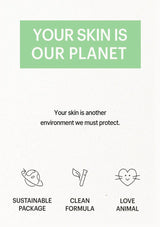 Sustainable beauty brand ethos with icons and text on a white background