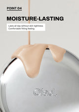 Product with a mirror and beige cream being applied, featuring the brand 'Oiad'.