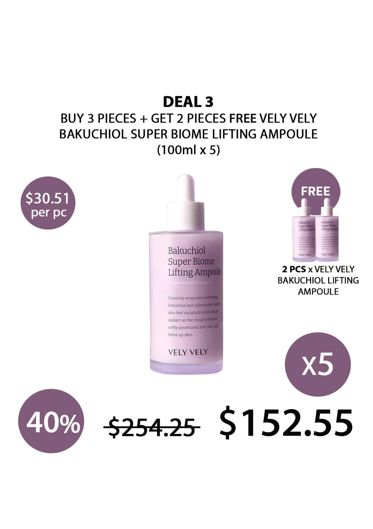 VELY VELY Bakuchiol Super Biome Lifting Ampoule – Gentle Retinol
