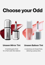 Cosmetic products with 'Choose your Odd' text on a white background