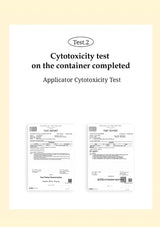 Cytotoxicity test report on a beige background