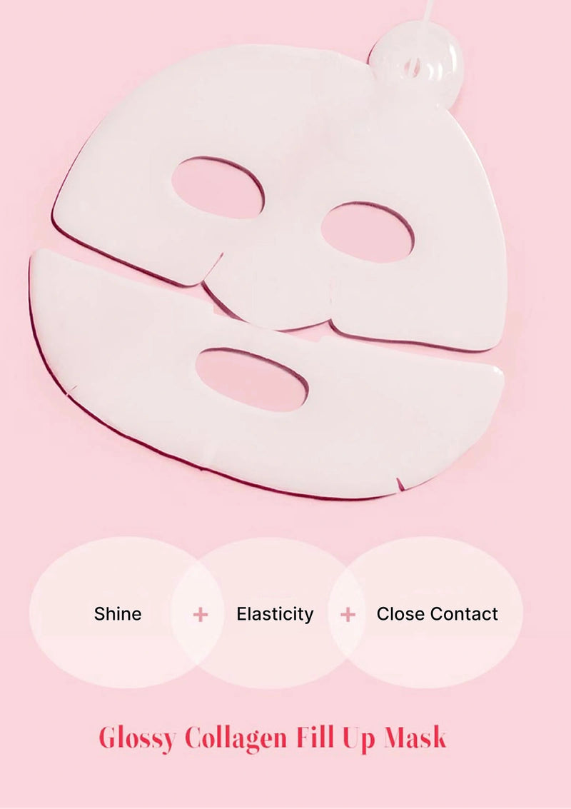 Collagen fill-up mask with cat ears on a pink background