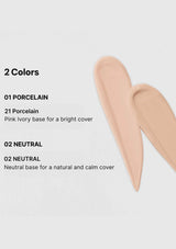 Two makeup product applicators with color options 'Porcelain' and 'Neutral' on a light gray background.