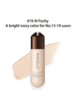 MAKEBEAN foundation bottle with a swatch on a white background