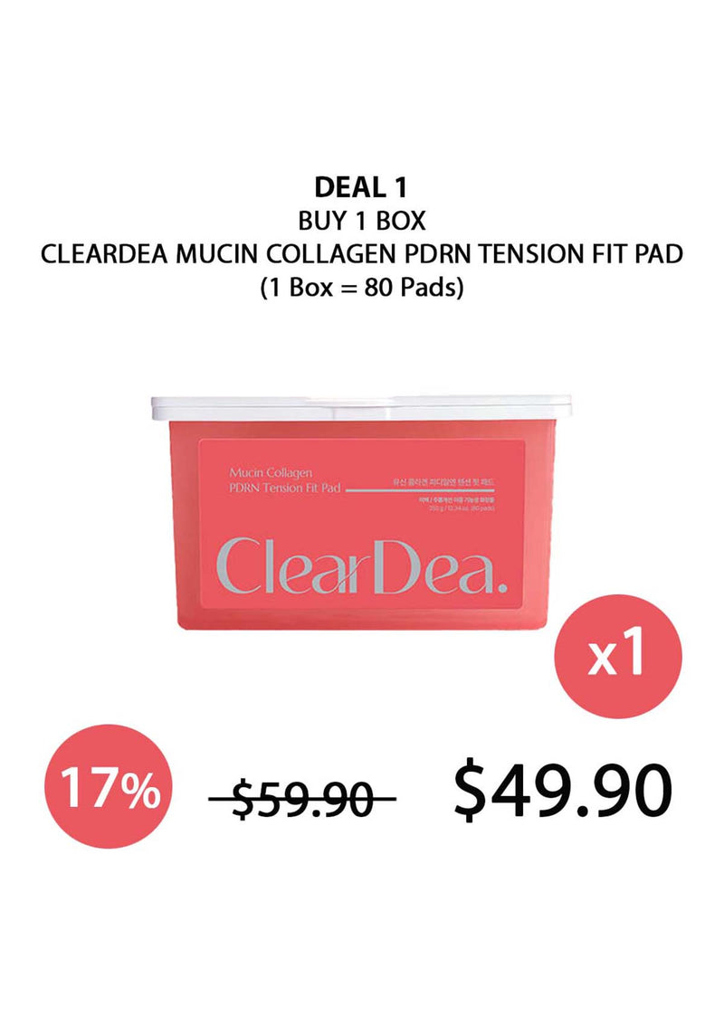 [CLEARDEA] Mucin Collagen PDRN Tension Fit Pad 350g (80 Pads)