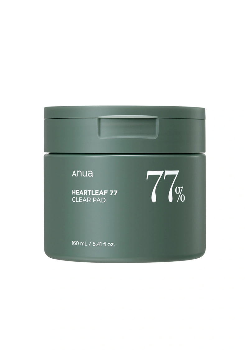 Green jar with 'Anua' branding and '77%' text on a white background