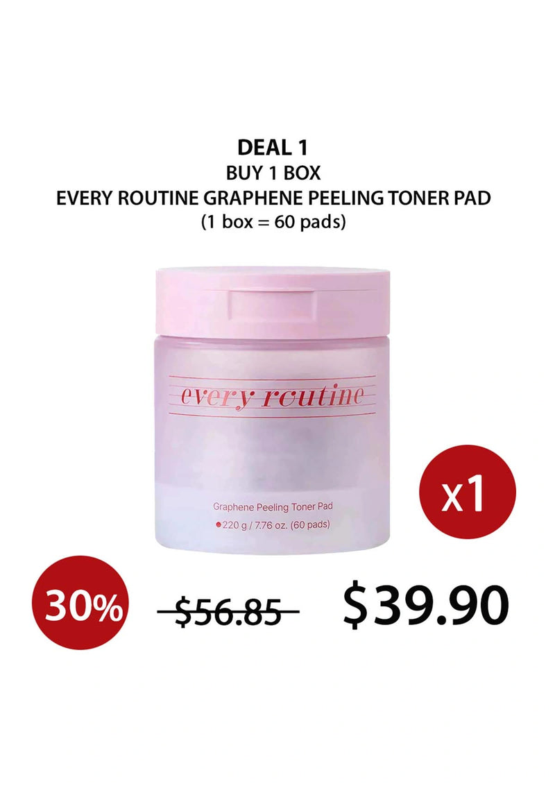 [EVERY ROUTINE] Graphene Peeling Toner Pad 220g (1 Box = 60 Pads)