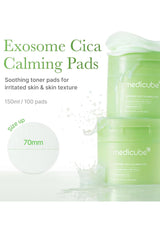 Medicube Exosome Cica Calming Pads packaging with product details on a white background